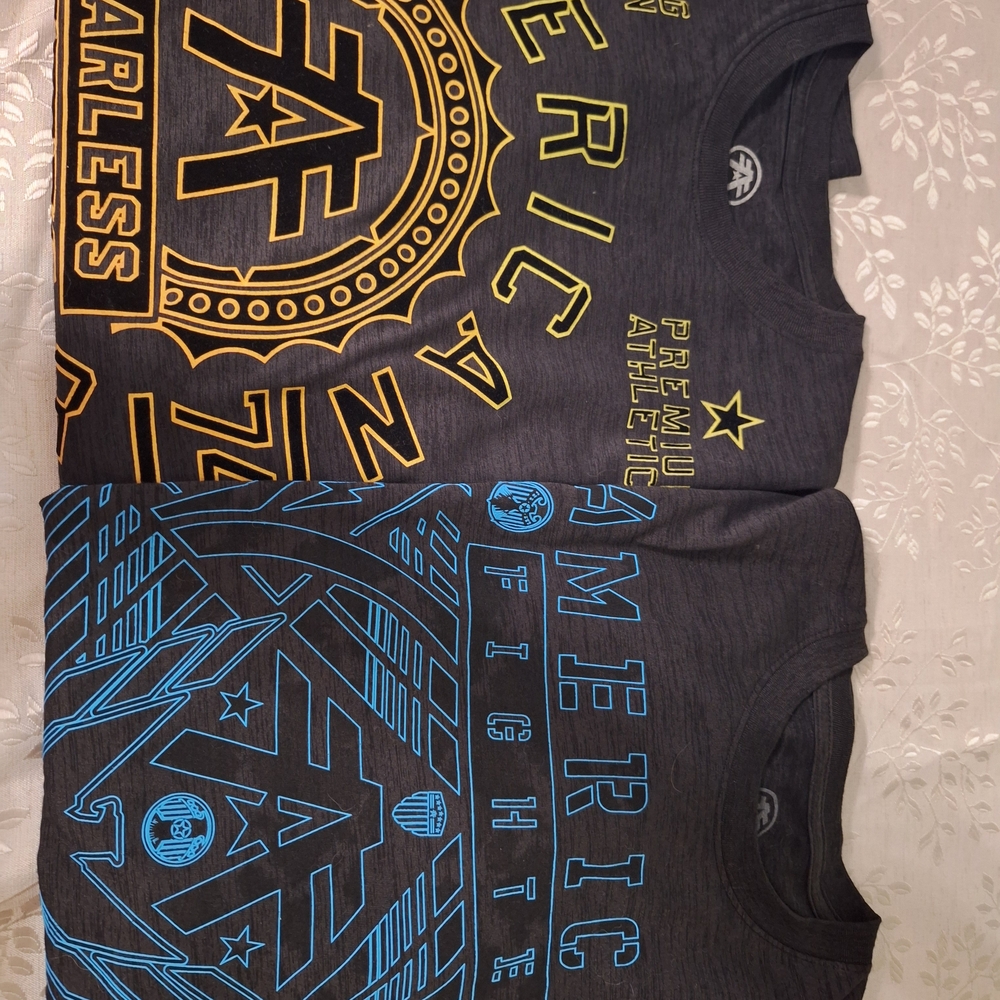 American Fighter Short Sleeve Tee - Black with Yellow and Blue Accents